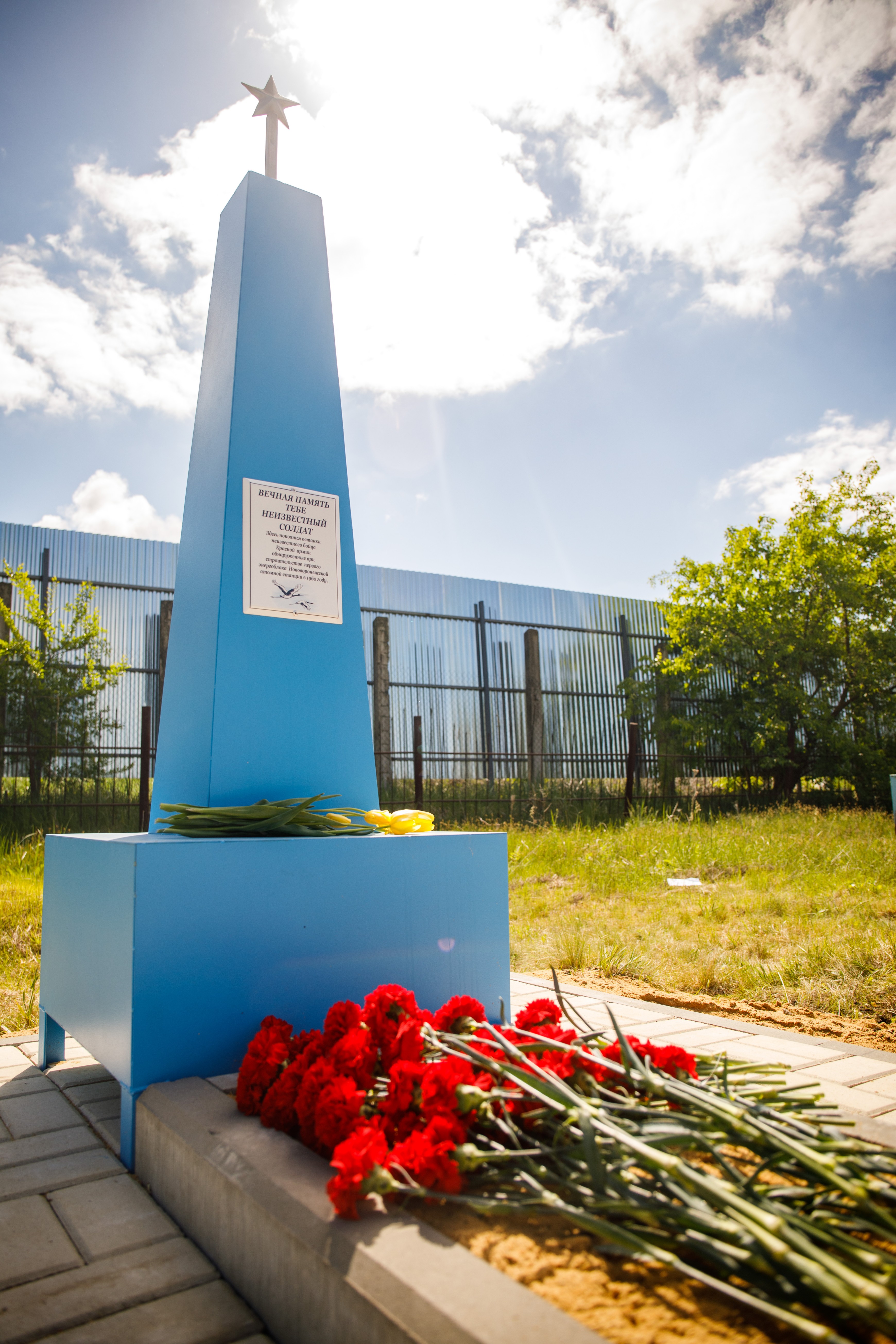 При поддержке Нововоронежской АЭС установили памятник неизвестному бойцу Красной Армии.