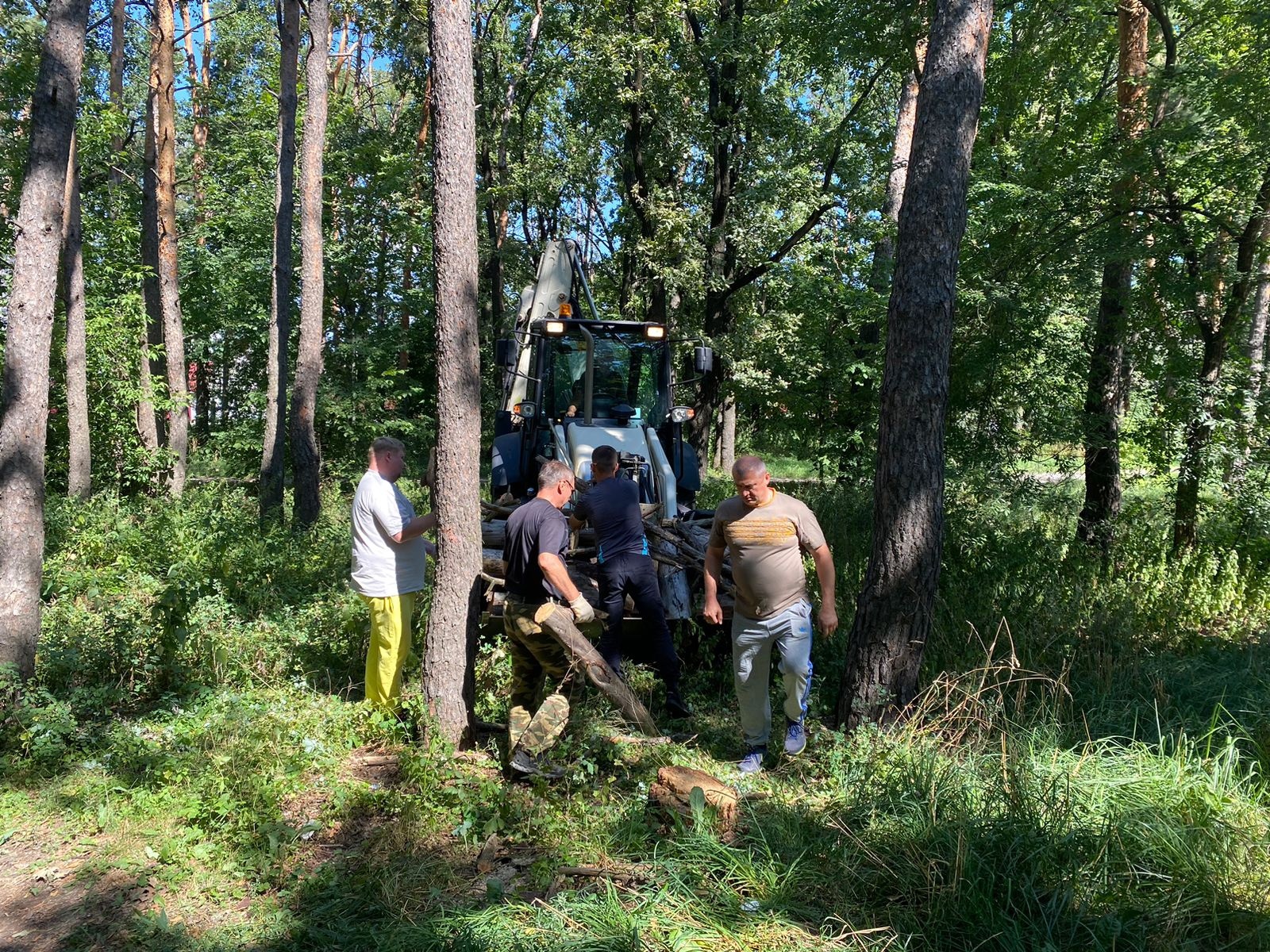 Сегодня с самого утра  в городком парке  проводится субботник.