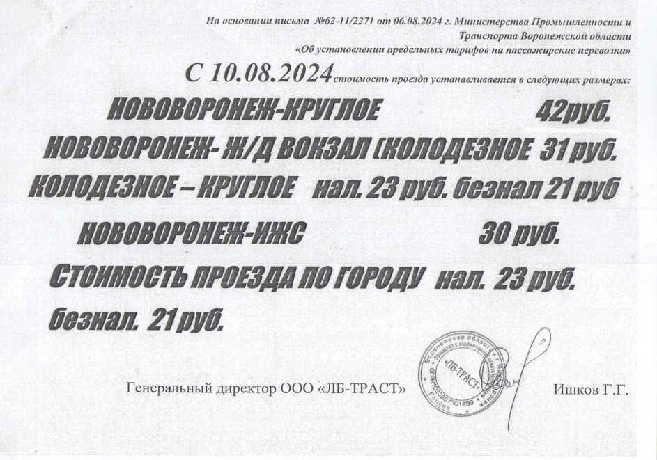 В Воронежской области утвердили новые тарифы на проезд в общественном транспорте в районах.